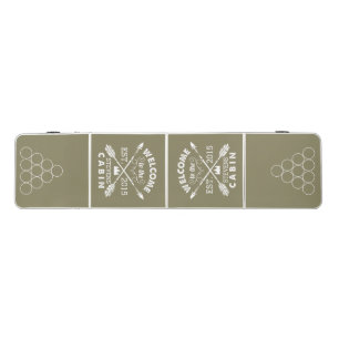 Welcome to the Cabin Rustic Cool Beer Pong Table