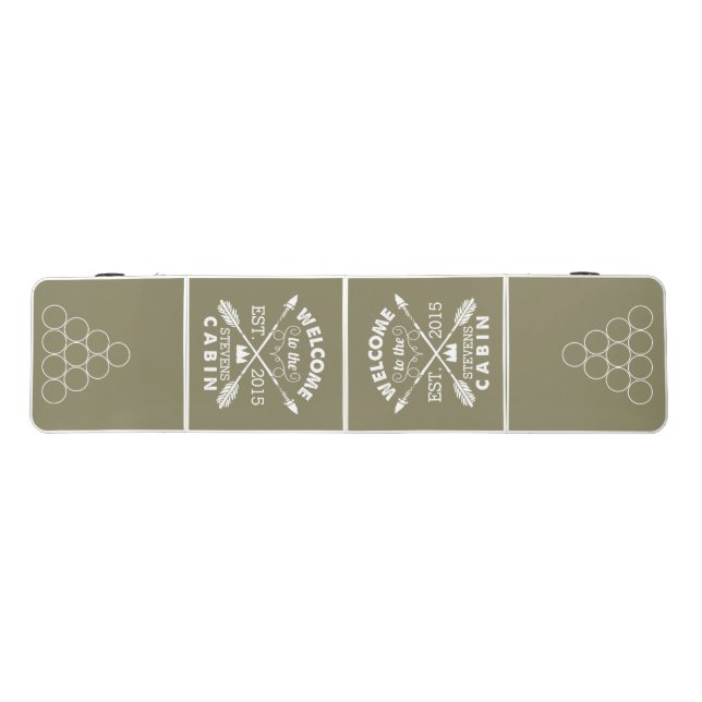 Welcome to the Cabin Rustic Cool Beer Pong Table (Top)