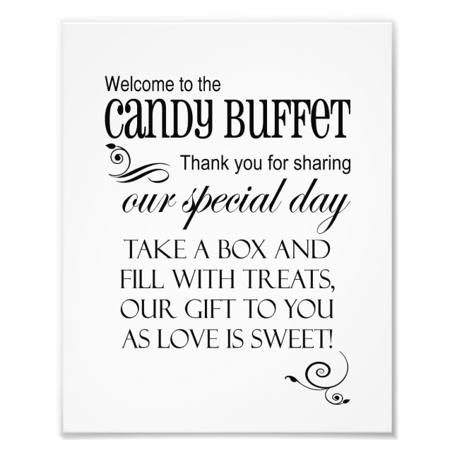 Welcome to the Candy Buffet - Box - Wedding Sign (Front)