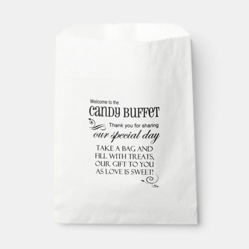 Welcome To The Candy Buffet Favor Bag