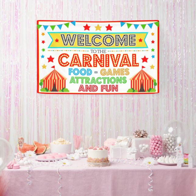 Welcome To The Carnival Vintage Yard Banner - Outdoor Party Decoration Sign