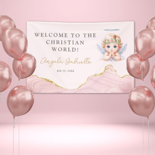 Welcome to the Christian World Girl Baptism Banner