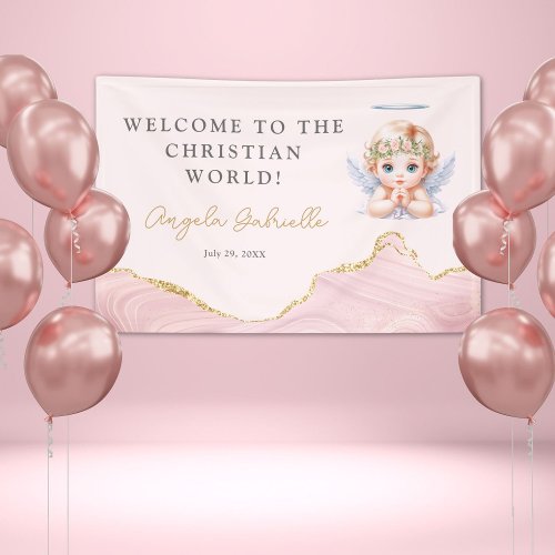 Welcome to the Christian World Girl Baptism  Banner