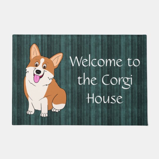 Housewarming Gift Welcome Mat Puppy Last Name Door Mat Custom Doormat Closing Gift Pembroke Welsh Corgi Personalized Doormat