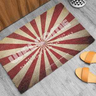 Welcome to the Circus Funny Monogram Fiber Doormat