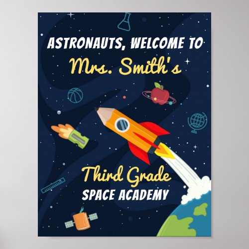 Welcome to the Classroom Space School Sign