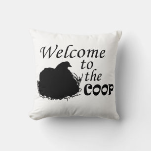 Welcome to the Coop Throw Pillow