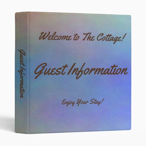 Welcome to the Cottage Guest Information Binder