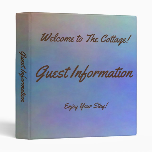 Welcome to the Cottage Guest Information Binder (Front/Spine)