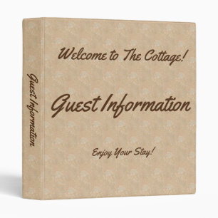 Welcome to the Cottage Guest Rental Vacation House 3 Ring Binder