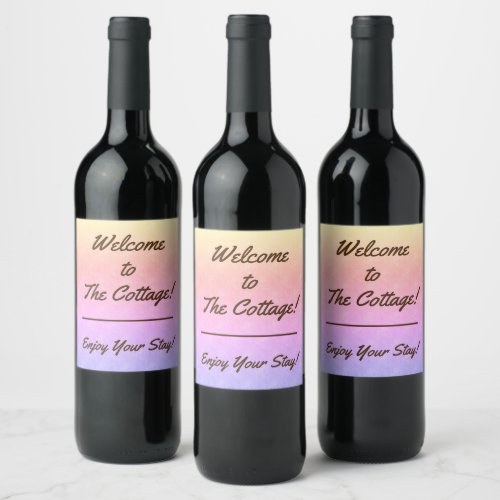 Welcome to the Cottage Guest Rental Vacation House Wine Label