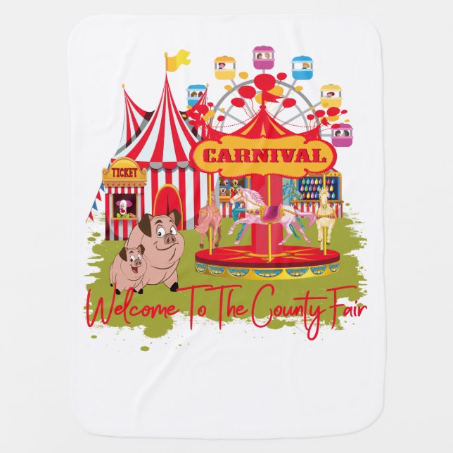 Welcome To The County Fair - Carnival Baby Blanket (Front)