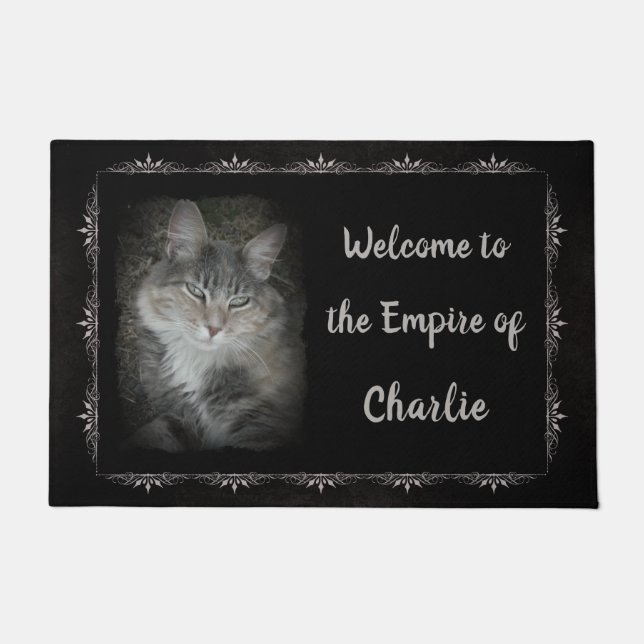 Welcome to the Empire of (insert Pet Name & Photo) Doormat (Front)