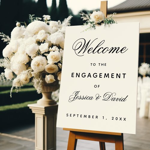 Welcome to the Engagement Simple Script Minimalist Foam Board