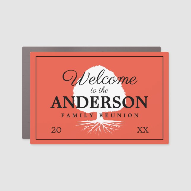 Welcome to the family reunion custom car magnet (Front)