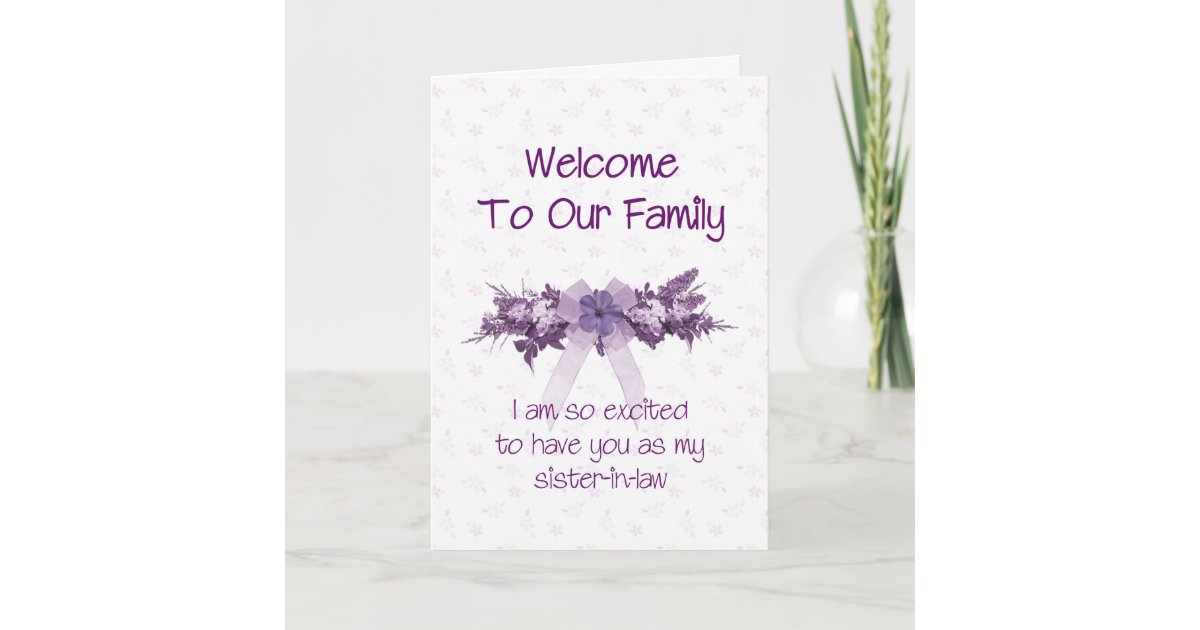 welcome to the family sister in law card ra5c734bfcfef4e3fad1815ce7a7c540b tcvuk 630