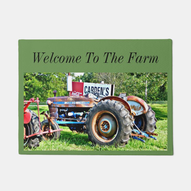 To The Farm Tractor Door Mat Zazzle