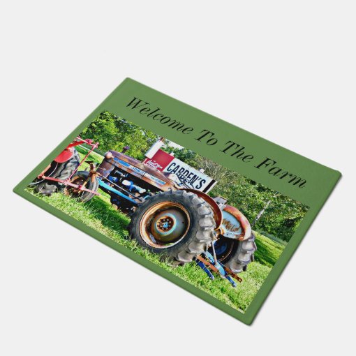 To The Farm Tractor Door Mat Zazzle
