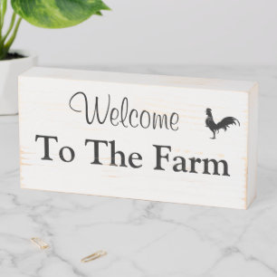 Welcome To The Farm Wood Box Sign
