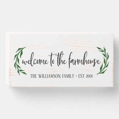Welcome to the Farmhouse Custom Family Name  Wooden Box Sign