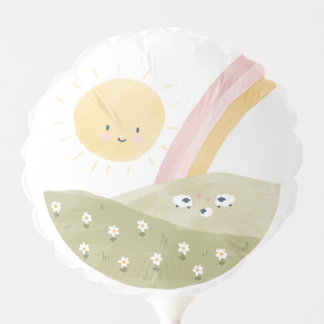 Welcome to the Flock Watercolor Baby Lamb Congrats Balloon