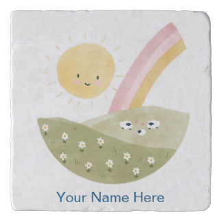 Welcome to the Flock Watercolro Personalized Trivet