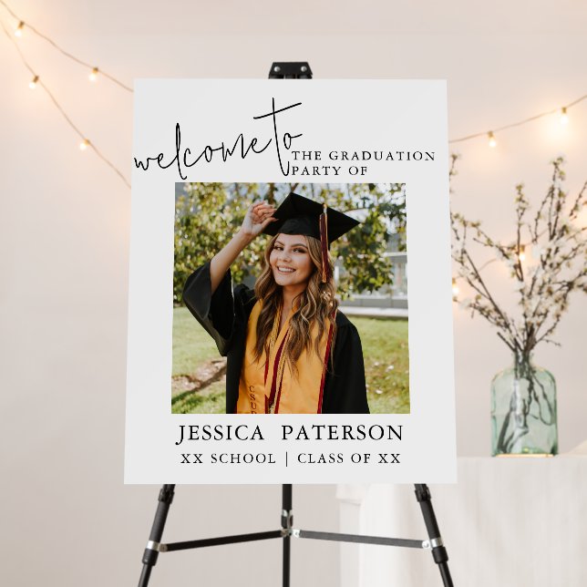 Welcome To The Graduation Party Photo Modern Chic Foam Board (In Situ (Stand))