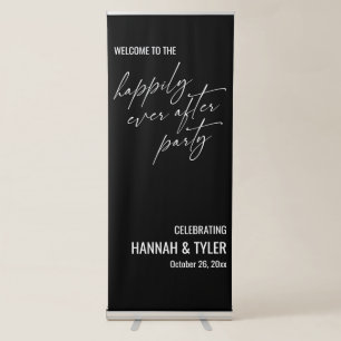 Welcome to the Happily Ever After Party Black Retractable Banner