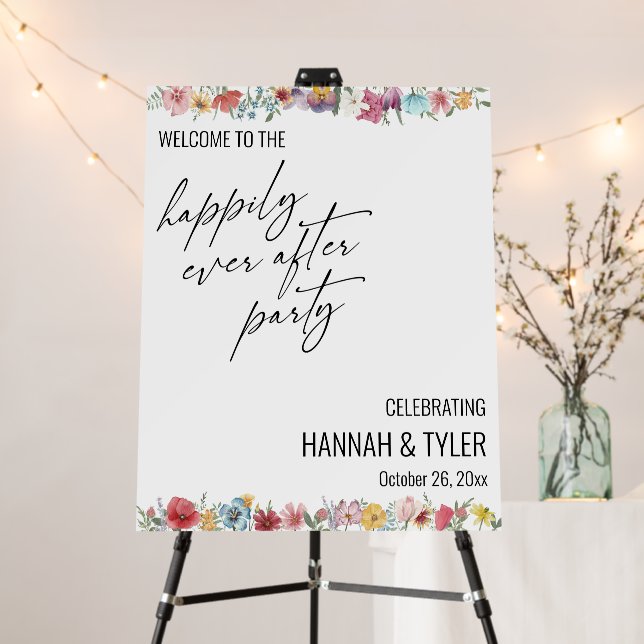 Welcome to the Happily Ever After Party Sign (In Situ (Stand))