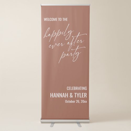 Welcome to the Happily Ever After Party Terracotta Retractable Banner