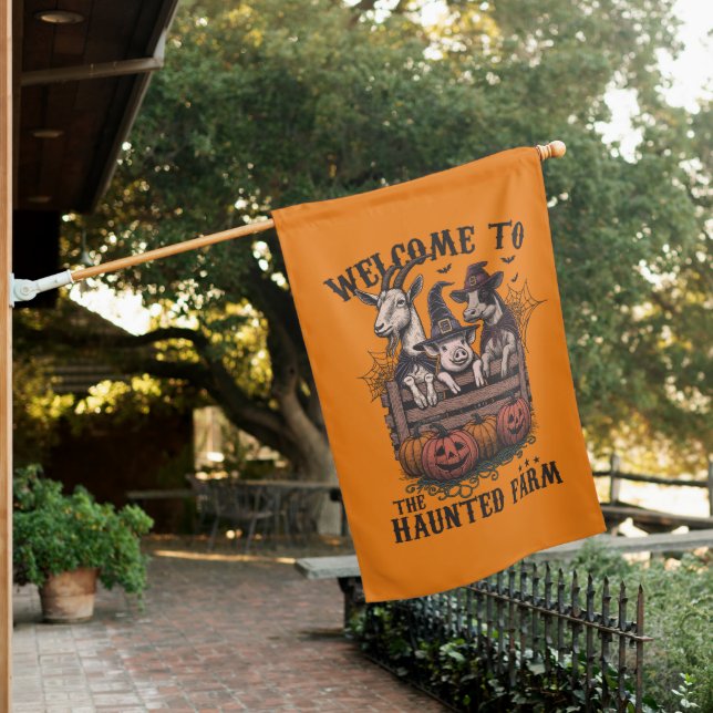 Welcome To The Haunted Farm House Flag (In SItu)