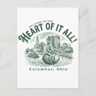 Welcome to the Heart of it All Columbus City Ohio Postcard
