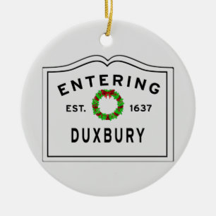 Welcome to the Holidays in Duxbury Ceramic Ornament
