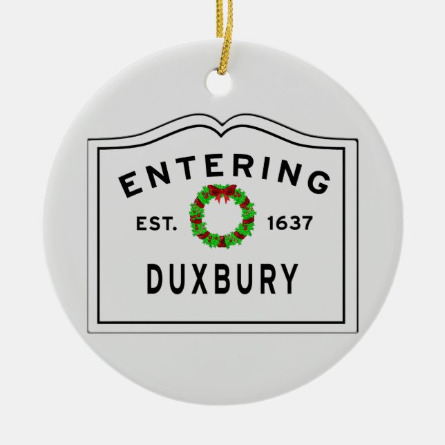 Welcome to the Holidays in Duxbury Ceramic Ornament (Front)