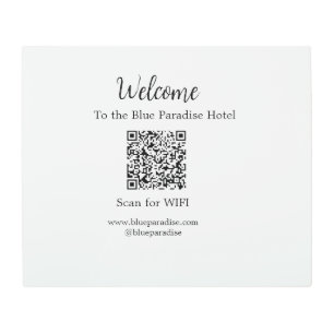 Welcome to the hotel restaurant villa scan QR WIFI Metal Print