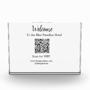 Welcome to the hotel restaurant villa scan QR WIFI Photo Block