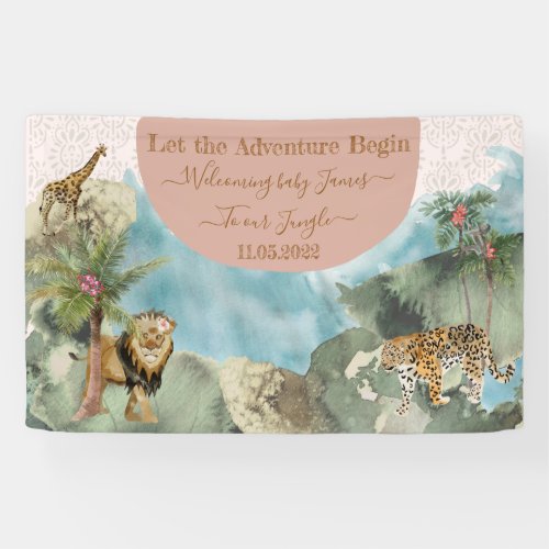 Welcome to the jungle baby shower banner