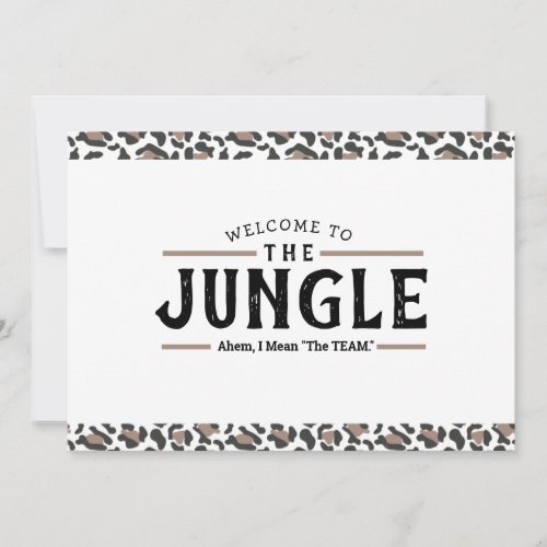 Welcome to the Jungle Emlployee Welcome Card