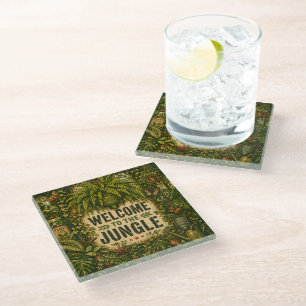 Welcome To The Jungle Glass Coaster