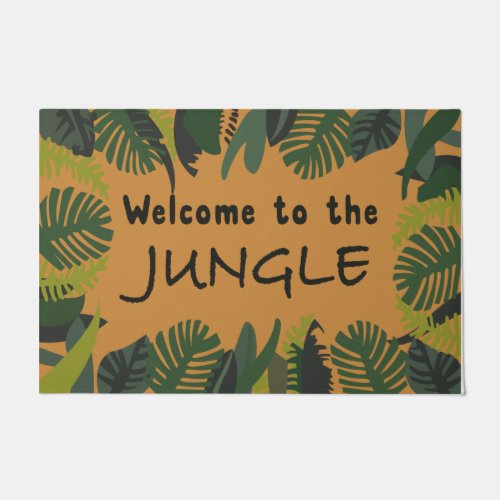 Welcome To The Jungle Mat Tropical Design  Doormat