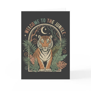 Welcome to the Jungle Vintage Tiger Retro Boho Card