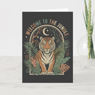 Welcome to the Jungle Vintage Tiger Retro Boho Card