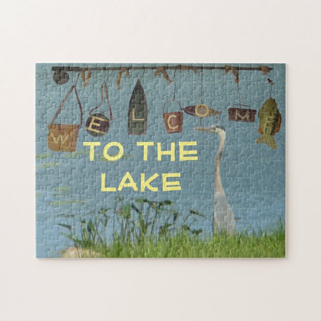 Welcome to the Lake Heron Jigsaw Puzzle (Horizontal)