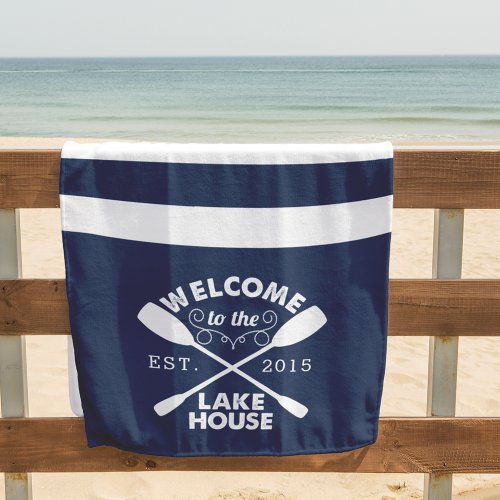 Welcome to the Lake House  Custom Beach Towel