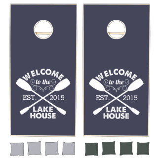 Welcome to the Lake House | Rustic Canoe Paddles Cornhole Set