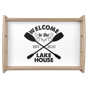 Welcome to the Lake House Rustic Oars Serving Tray