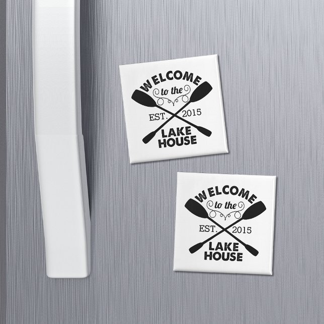 Welcome to the Lake House | Rustic Personalized Magnet (Creator Uploaded)