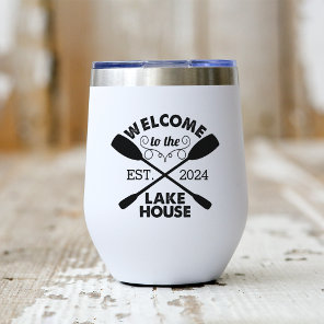 Welcome to the Lake House Thermal Wine Tumbler