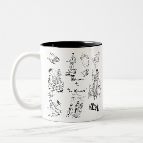 Welcome to the Malones Classic 1950s Family Two_Tone Coffee Mug