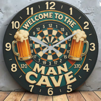 Welcome to the Man Cave  Large Clock